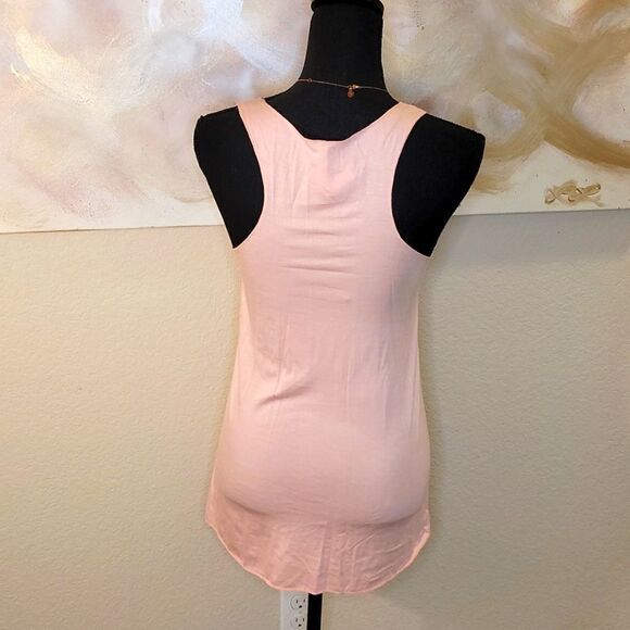 Bull Skull with Infinity Arrows & Floral Detail Tank Top Pink - Picture 6 of 15